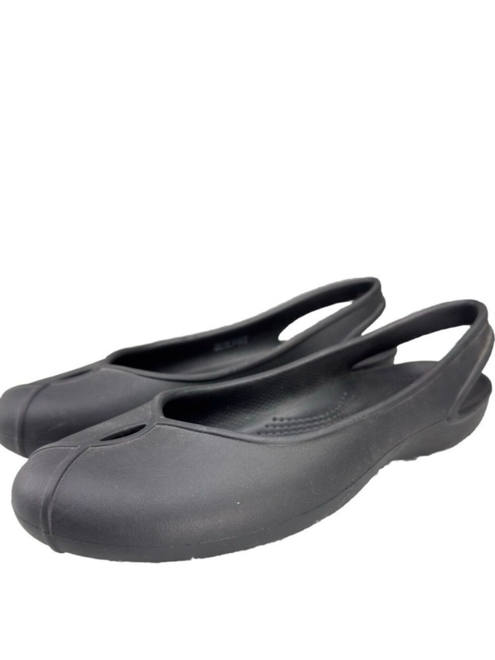 Crocs Sling Back Ballet Flats WMNS Sz 10 Black Olivia II Iconic Comfort Rubber